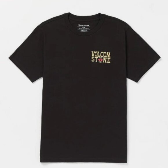 NWT Volcom Boys Viz Fray Short Sleeve Shirt L MSRP $25 Black - Picture 1 of 7